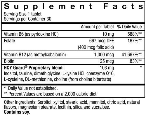 HCY Guard® - Supplement Facts Label